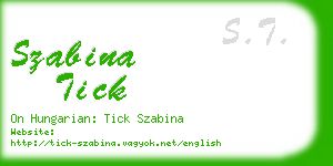 szabina tick business card